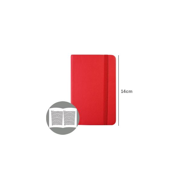 SmartD Bloco de Notas Pautado 14x9cm Semi Pele Vermelho 116 Flh (SMD6111)