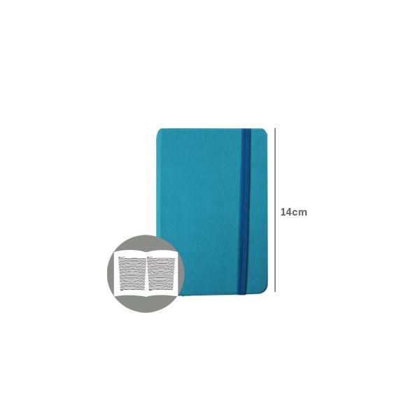 SmartD Bloco de Notas Pautado 14x9cm Semi Pele Azul Turquesa 116F (SMD6116)