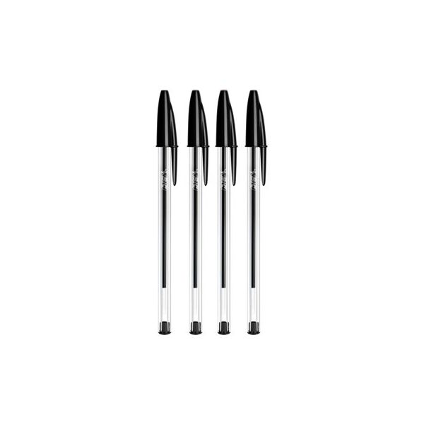 Bic Esferográfica Cristal Ball Point 1mm Preto 4un