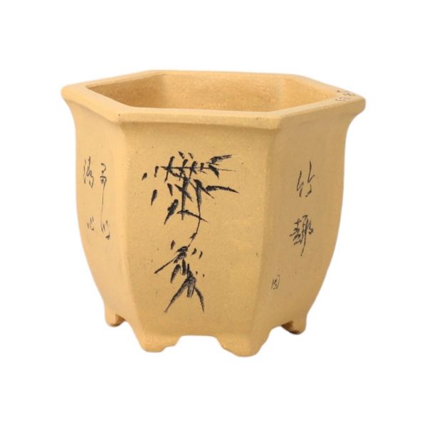 Luso Bonsai Vaso de Bonsai Cascata 12*10*11 cm c/ Desenhos Sem Esmalte - Yixing - 06682