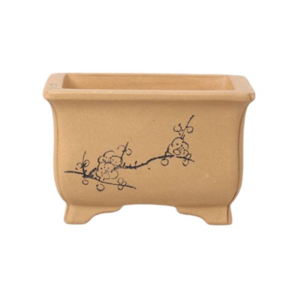 Luso Bonsai Vaso de Bonsai Rectangular 11*8,5*7 cm c/ Desenhos Sem Esmalte - Yixing - 06684