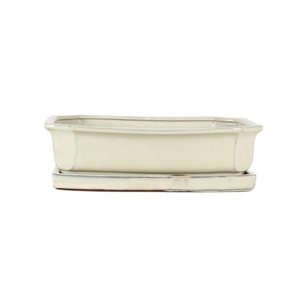 Luso Bonsai Vaso de Bonsai Rectangular + Prato 31*24,5*8 cm Creme - Yixing - 85463