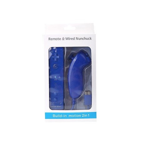 Comando Wii c/ Wii Motion Plus + Nunchuck Azul Escuro