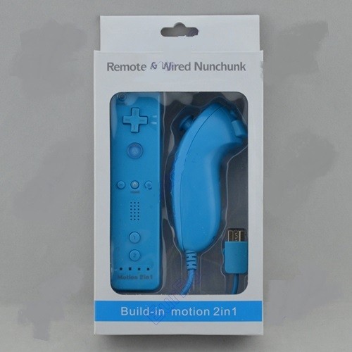 Comando Wii c/ Wii Motion Plus + Nunchuck Azul Claro