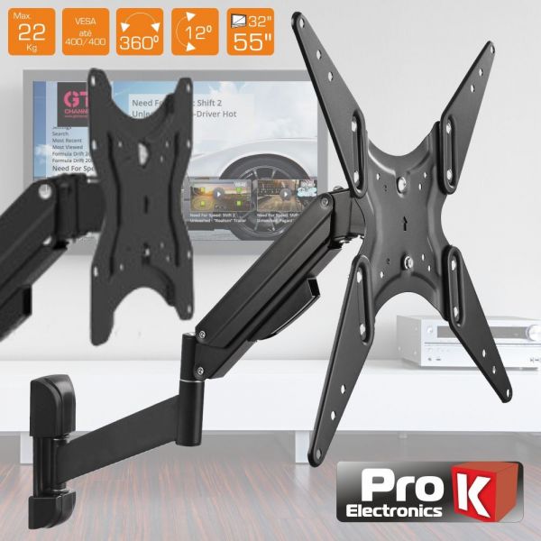 ProK Suporte Lcd/led 32/55" com 2 Braços Vesa 400/400 22KG