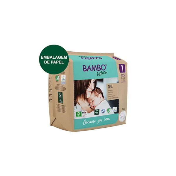 Fraldas Bambo Nature Nº 1 (2-4kg) 22Un