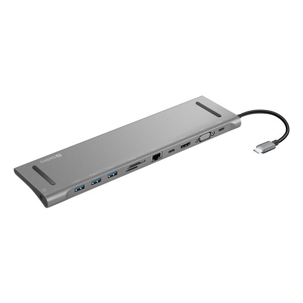Sandberg Docking Station USB-C 10-em-1 HDMI VGA Ethernet Leitor de Cartões