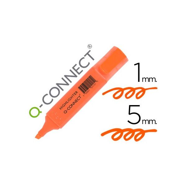 Q-connect Marcador Fluorescente de Ponta Biselada Laranja - 26007