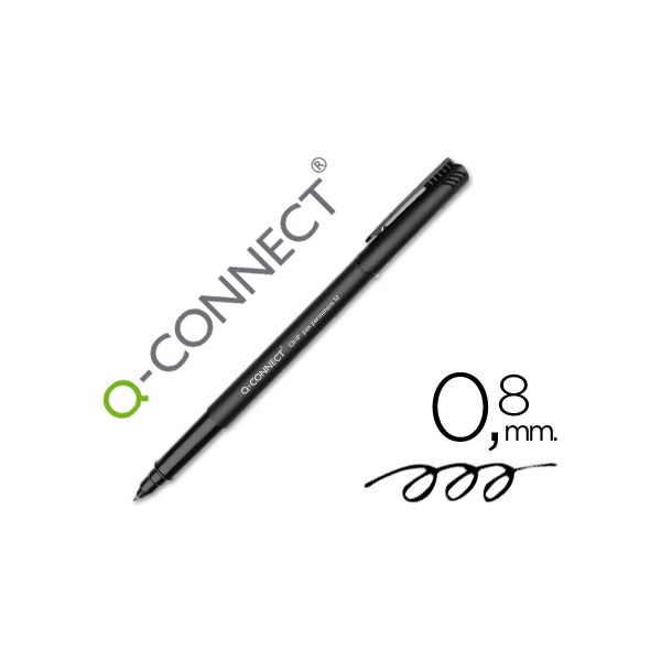 Q-connect Marcador Retroprojecao Ponta Fibra Media Redonda 0.8 mm Permanente Preto - OFF043298CE