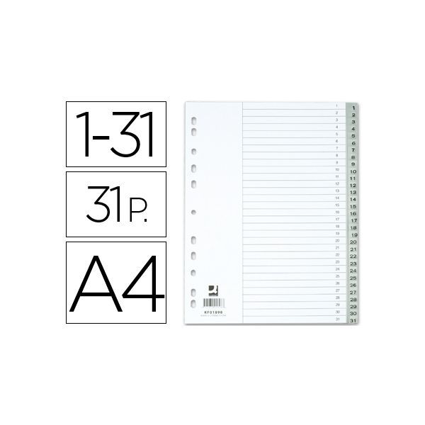 Connect Separadores Plástico Numerados (1 a 31) - KF01898