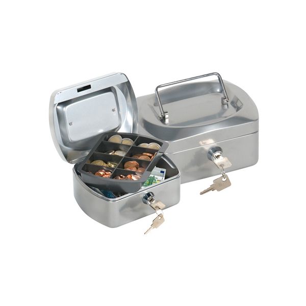 Q-Connect Cofre c/ Bandeja p/ Moedas 152x80x115mm Silver - KF03316
