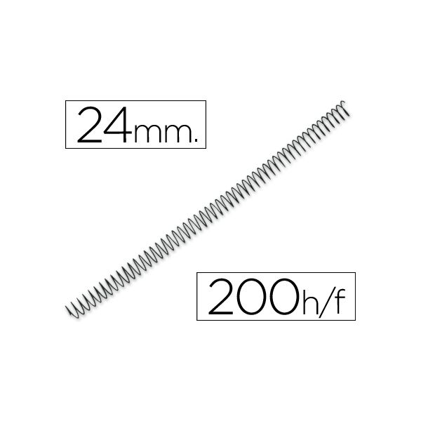 Q-Connect Espiral Metálica 64-5:1 Diâmetro 24mm Calibre 1.2mm 200 Fls - KF04436