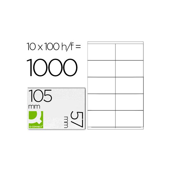 Q-Connect 100 Fls Etiquetas Adesivas 105x57mm - 25684