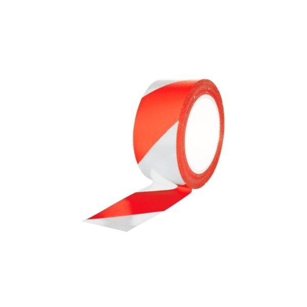 Q-connect Fita Adesiva Segurança Branca e Vermelha 300 m