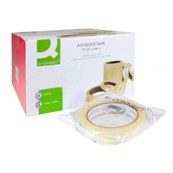 Q-Connect Fita Adesiva Transparente 19mm x 66m Encelofanada KF15087