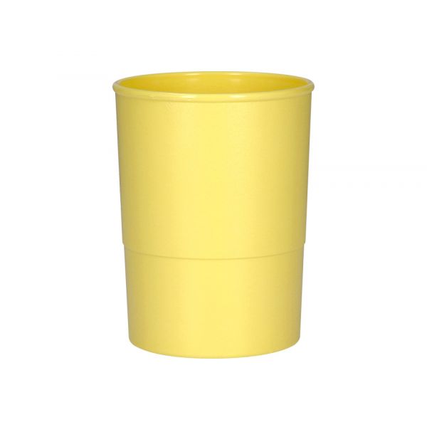 Q-Connect Porta Lápis Redondo Plástico Amarelo Pastel
