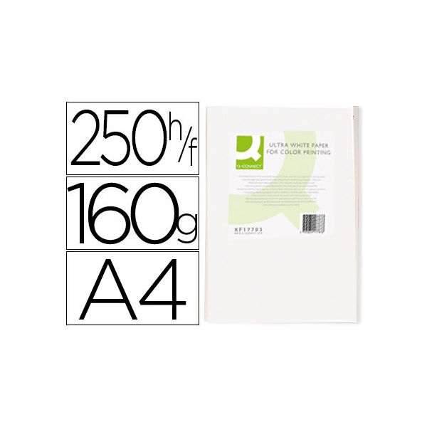 Q-Connect Resma 250 Fls Papel A4 160g Ultra Branco - KF17786