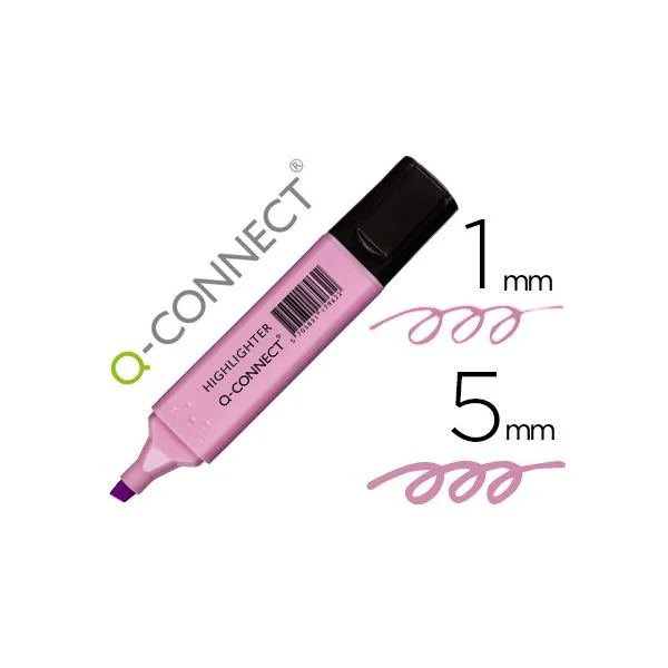 Q-connect Marcador Fluorescente Violeta Pastel Ponta Biselada
