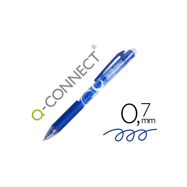 Q-connect Esferográfica Retrátil Apagável 0.7 mm Azul 1 Un.