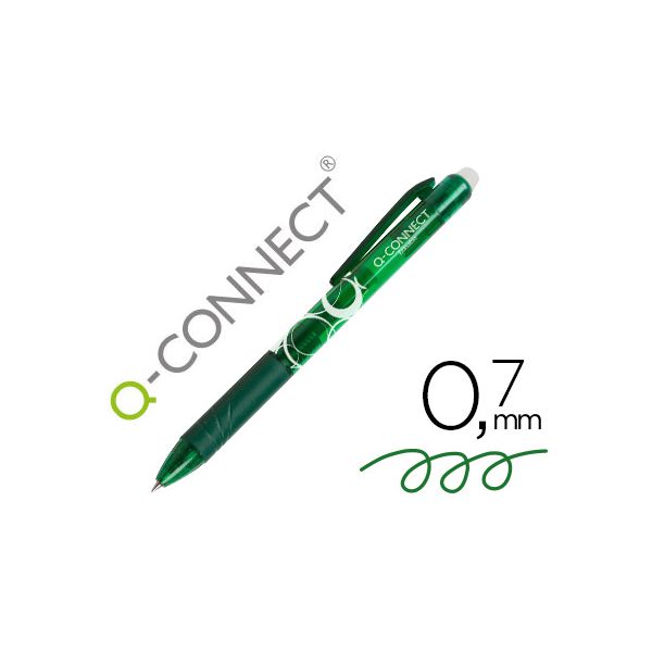 Q-connect Esferográfica Retrátil Apagável 0.7 mm Verde 1 Un.