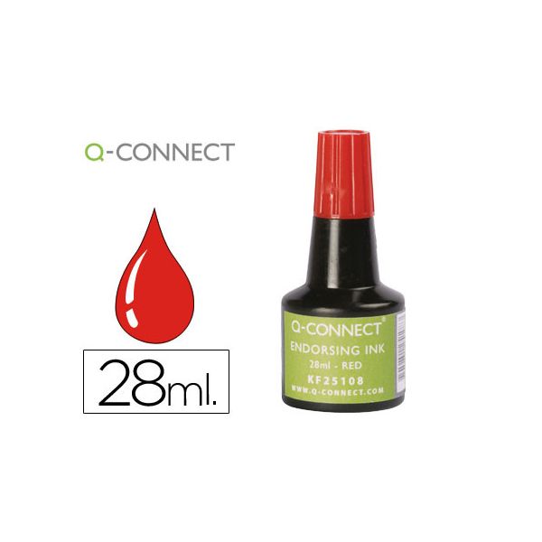 Q-Connect Tinta p/ Almofada 28ml Vermelho - KF25108
