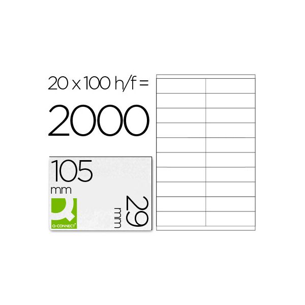 Q-Connect 100 Fls Etiquetas Adesivas 105x29mm - 26476