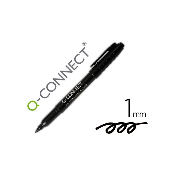 Marcador Q-connect p/ Cd/dvd Ponta Fibra Permanente Preto Ponta Redonda 1.0 mm - OFF043301CE