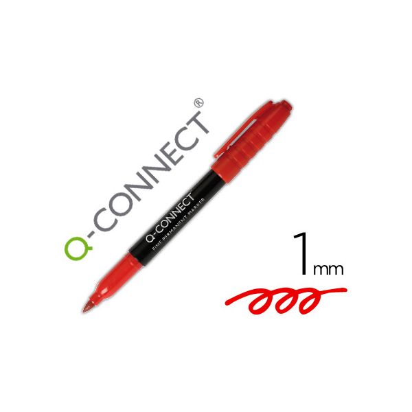 Q-connect Marcador p/ Cd/dvd Ponta Fibra Permanente Vermelho Ponta Redonda 1.0 mm - OFF043303CE