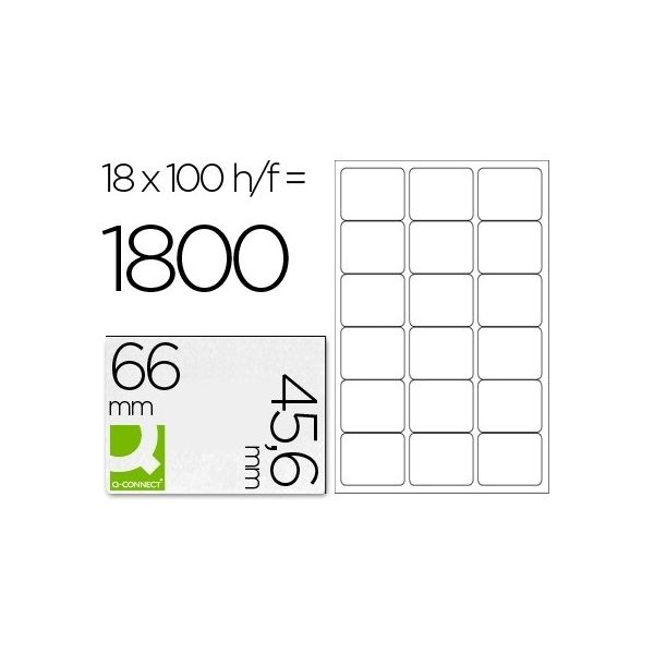 Q-Connect 100 Fls Etiquetas Adesivas Cantos Redondos 66x45.6cm - Caixa de 5 unidades