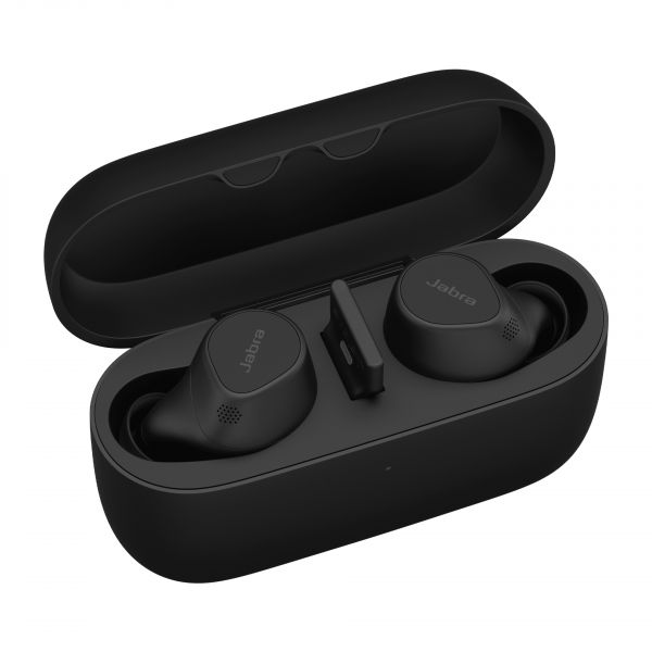 Jabra Evolve2 Buds UC Link 390a USB-A Auscultadores Sem Fios com Base de Carregamento Sem Fios Preto
