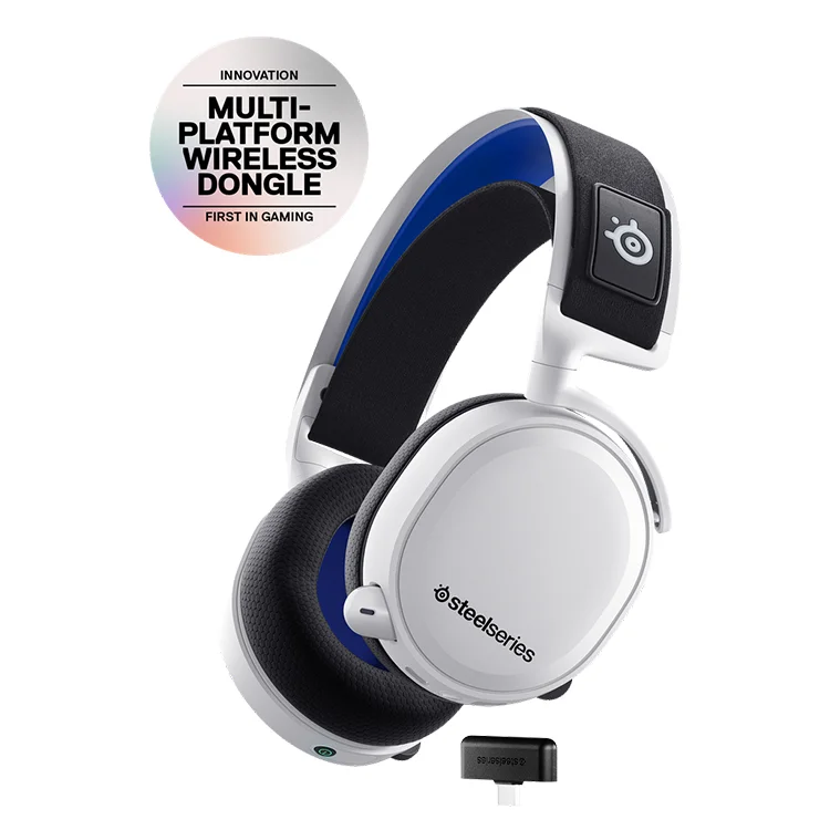 Headset Steelseries Arctis 7P+ 7.1 Surround Wireless Branco