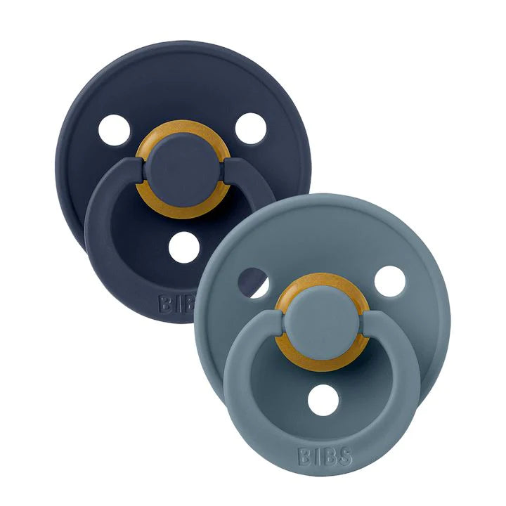 BIBIBS Chupetas 6-18 Meses Petrol/Deep Space x2 – Design Escandinavo em Borracha Natural