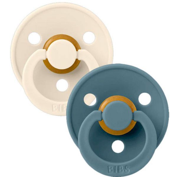 Bibs 2 Chupetas 6-18M Ivory/Petrol