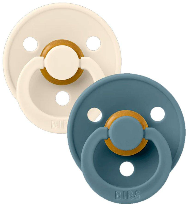 BIBS Chupetas 0-6 Meses Ivory/Petrol x2 – Borracha Natural
