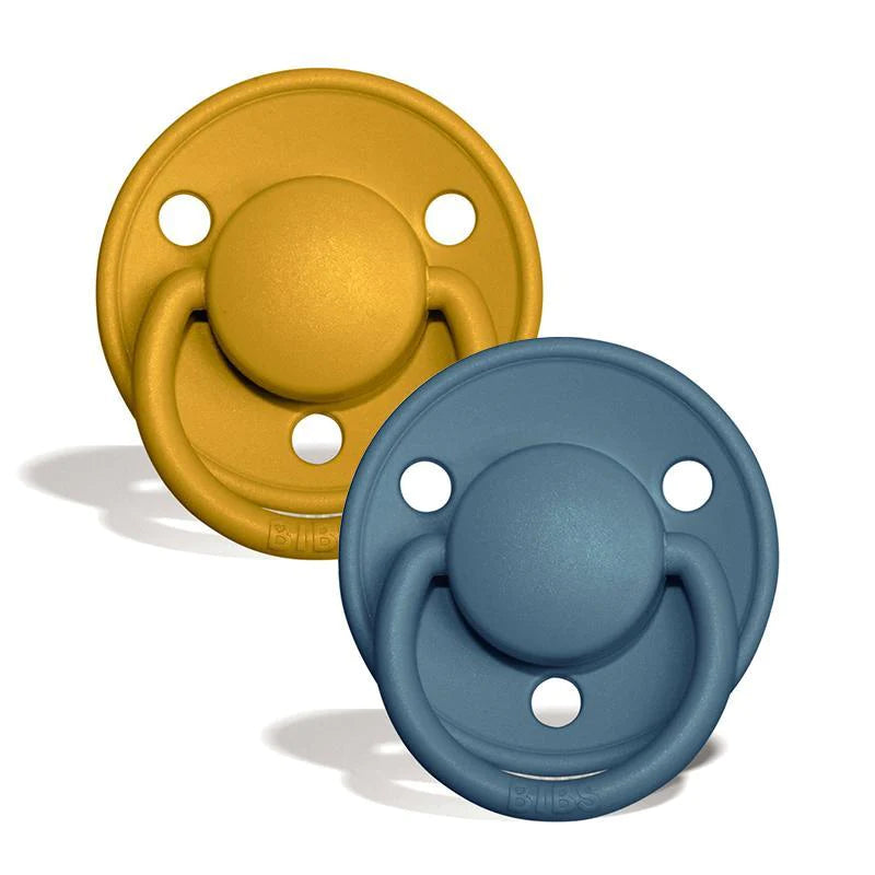 BIBS De Lux Chupetas Silicone 0-3 Anos Mustard/Petrol x2