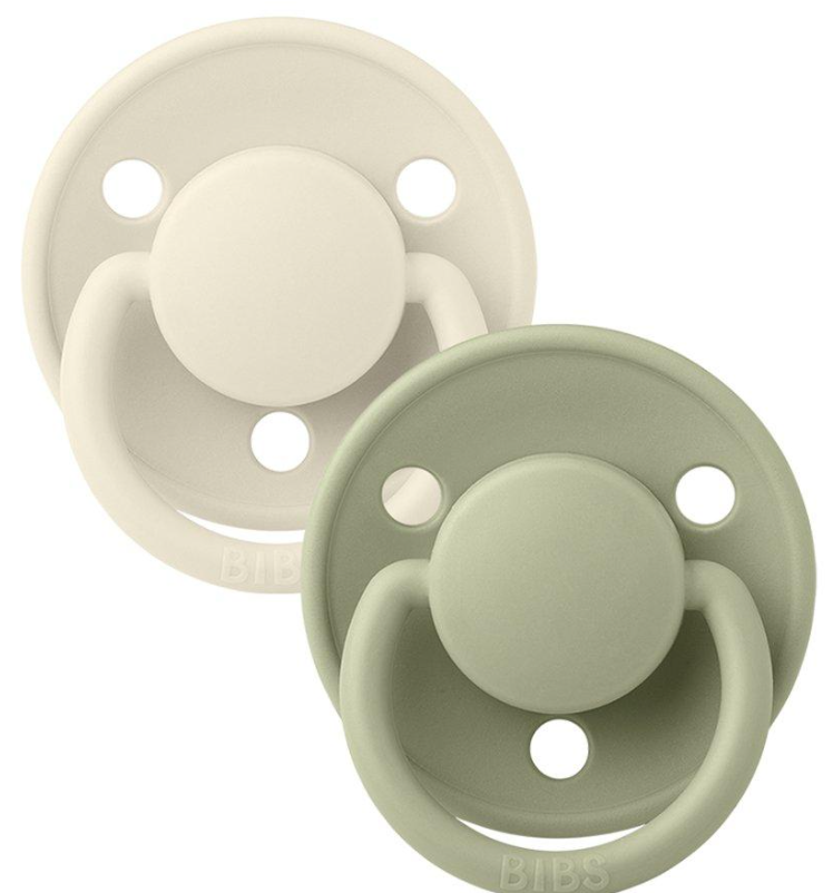 BIBS DE LUX Chupetas Silicone 0-3 Anos Ivory/Sage x2