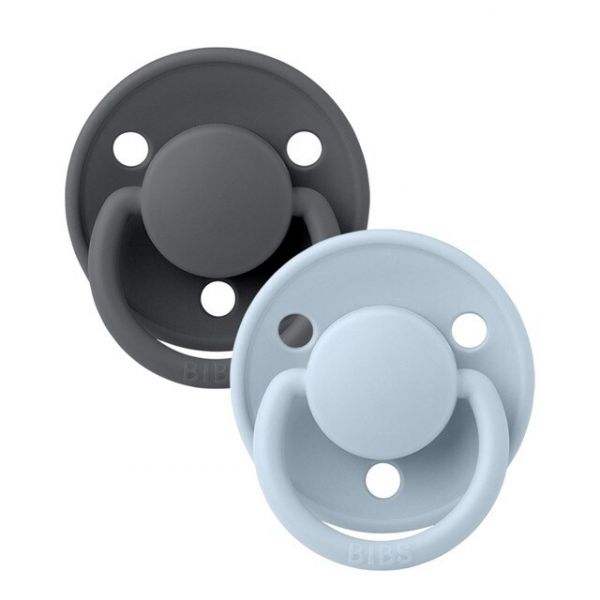 Bibs De Lux 2 Chupetas Látex 6-18M Iron/Baby Blue