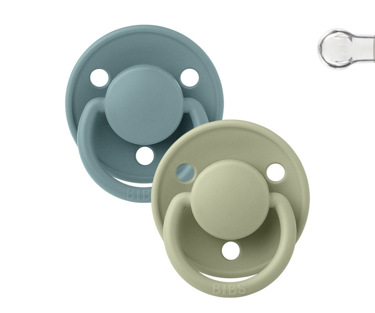 BIBS De Lux Chupetas Silicone 0-3 Anos Nordic Mint/Island Sea x2