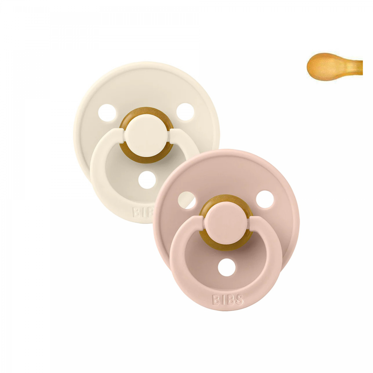 Bibs Colour Pack 2 Chupetas Tetina Simétrica Látex 0-6M Ivory/Blush