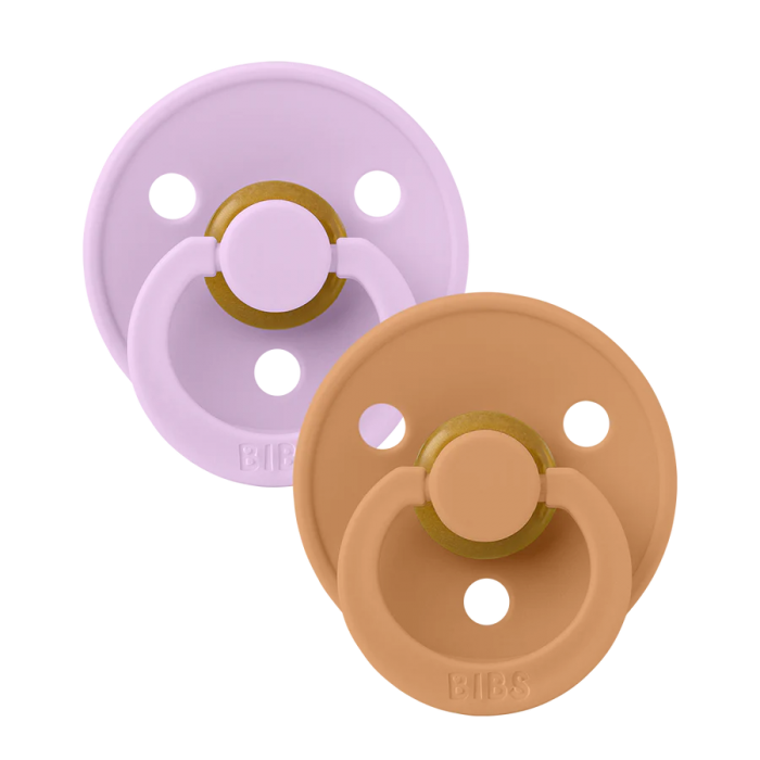 BIBS Chupetas 0-6 Meses Pumpkin/Violet Sky x2 – Borracha Natural