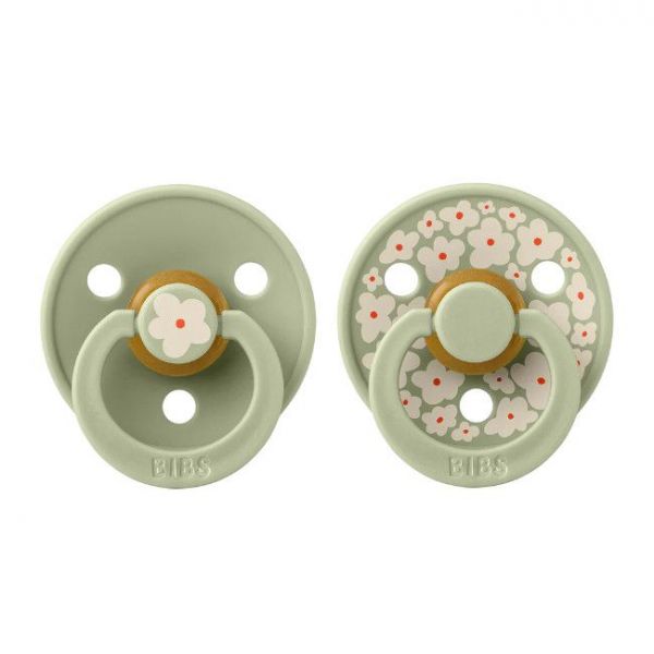 Bibs Colour 2 Chupetas Látex Redonda 6-18M Jasmine Sage