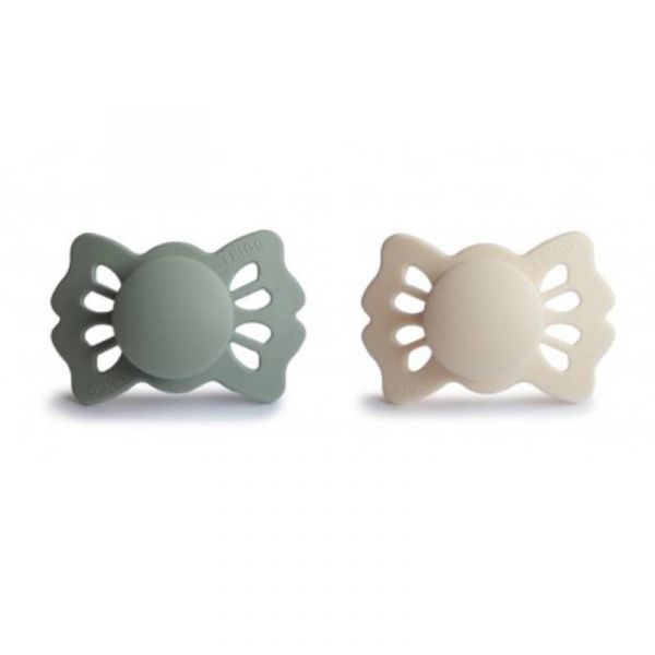 Frigg Lucky 2 Chupetas Silicone Cream e Sage Satin 0-6M