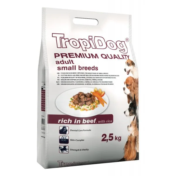 Tropidog Premium Adult Small Breeds Beef & Rice 2,5Kg