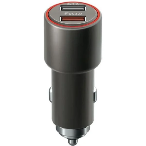 Forever Carregador Isqueiro Duplo USB p/Carro Quick Charge 3 30W Preto