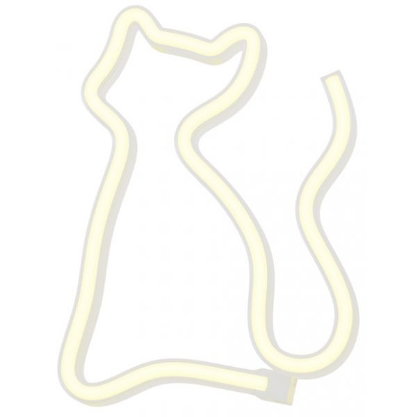 Neon Led Cat Branco Quente Bateria + USB