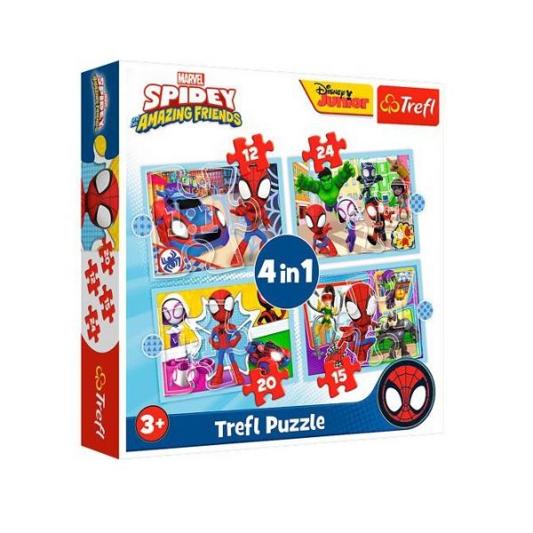 Trefl Puzzles 4 em 1 Spidey and His Amazing Friends