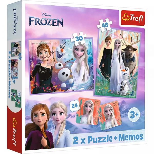 Trefl Puzzle 2 em 1 + Memo Frozen