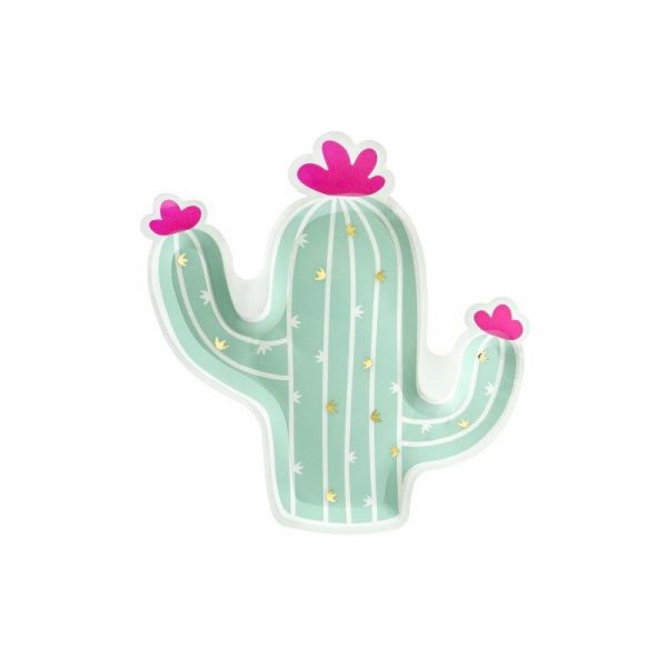 Partydeco 6 Pratos Cactus - 3408052