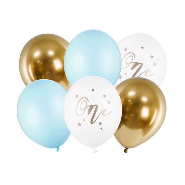Partydeco Balões Látex One Azul - 530180079