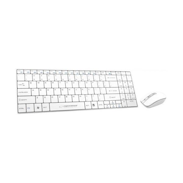 Teclado Esperanza EK122W Liberty Rato Sem Fios Inglês Branco